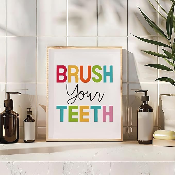 seersillus So Fresh and Clean Colorful Bathroom Wall Art Prints Home Kid Bathroom Set, Washroom Restroom Nursery Toilet Laundry Decor,Funny Bathroom Rules Wall Decor, Unframed 6pcs 8x10inches