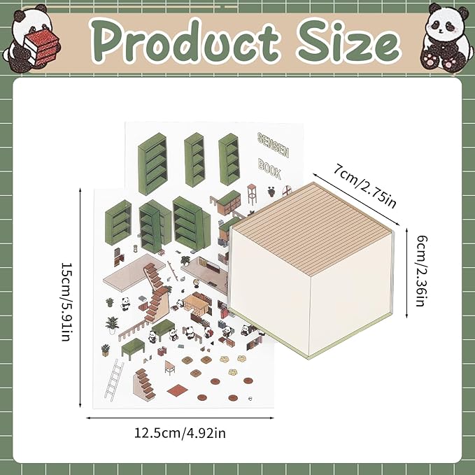 DIY 3D House Stickers, 48 Sets Sticker Therapy 3D Scenes for Adult Fun Cute Cartoon Stickers Scene Make Your Own Mini Room Scenes Miniature Supermarket for Relief Stress Pass The Time