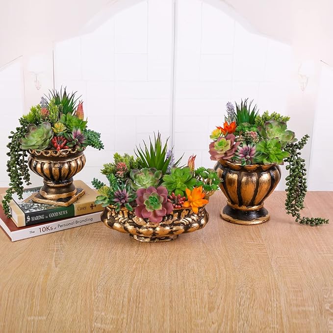 COTSEN 18 Pack Artificial Succulents Realistic Textured Fake Succulents Unpotted Artificial Cactus Plant Suitable for Garden Home Office Greening and Decoration