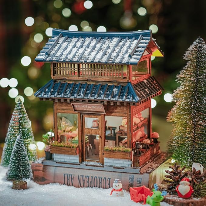 Anavrin Book Nook Ikseon-Dong Hanok Bakery Miniature House 3D Booknook for Adults, Teens and Book Lovers, Library Decor, Creative Gift for Family, Friends, and Elderly