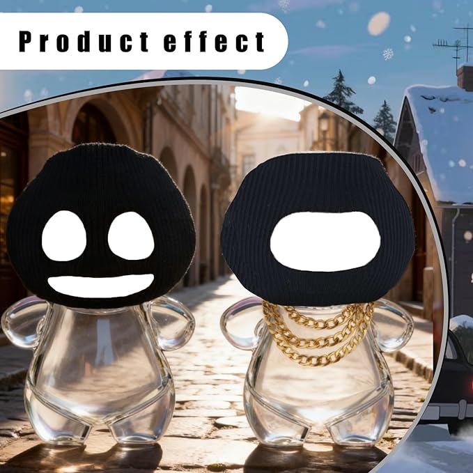 Funny Clothes for 6.7 Inch (17cm) Dolls(NO Doll),Thief Mask,Gangster Costume, Bandit Headband, Mask, Three Accessories in Total: Two Black Head Covers and A Three-Layer Gold Necklace