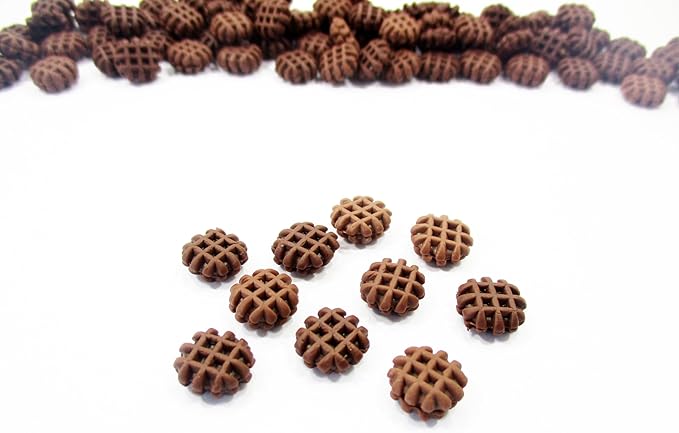 Dollhouse Miniature Food Lot 10 Plain Chocolate Waffle Bakery Supply 10124