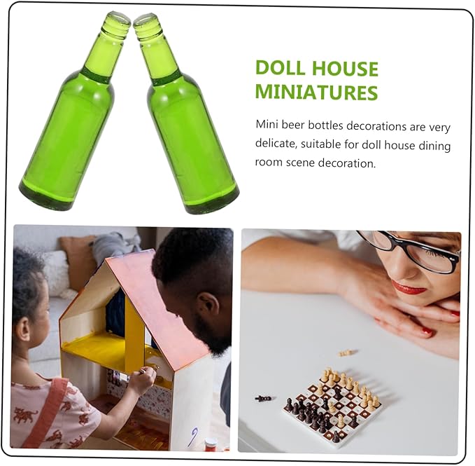 BESPORTBLE 6Pcs Miniature Beer Bottles for Dollhouse Realistic Wine Bottles Playthings Doll House Accessories for Miniature Scenes and Decoration