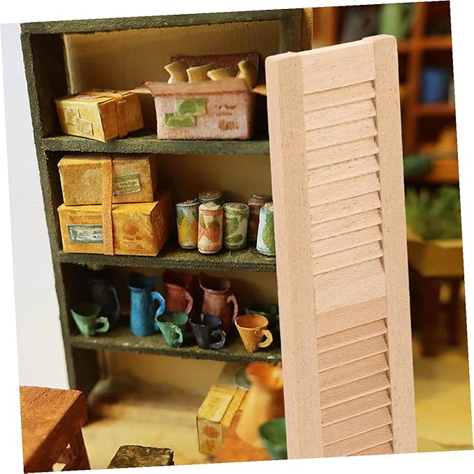 4pcs Scale Miniature Dollhouse Window Blinds Polished Smooth Mini House Accessories for Realistic Doll Furniture Decoration