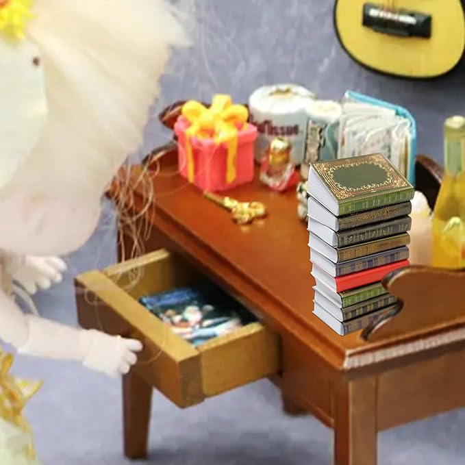 110 Pcs 1: 12 Scale Miniatures Dollhouse Books Mini Dollhouse Books Model Miniature Dollhouse Accessories Decoration for DIY Projects Dollhouse Boys Girls Toy Supplies