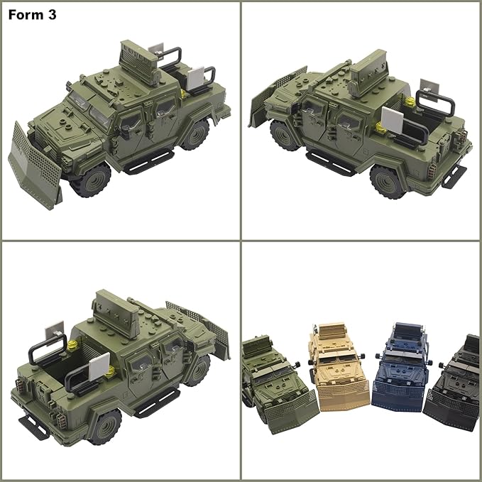 Military Vehicle Building Toy, Armored Vehicle Building Block Toy, Army Battle Brick, Military Car Model Toys for Age 6 7 8 9 10 11 12+, Accessories Compatible with Major Mini Figure (Green)