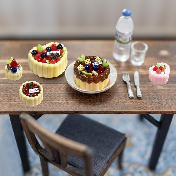 2Pcs Mini Thumb Cake Trays Shape Silicone Molds Tiny Things Epoxy Casting Molds for DIY Micro Resin Dollhouse Kitchen Miniatures Landscape Decor