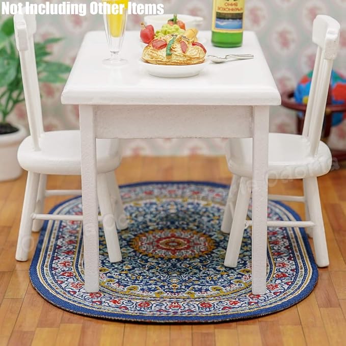 Odoria 1/12 Miniature Rugs and Carpet Dollhouse Decoration Accessories, Blue
