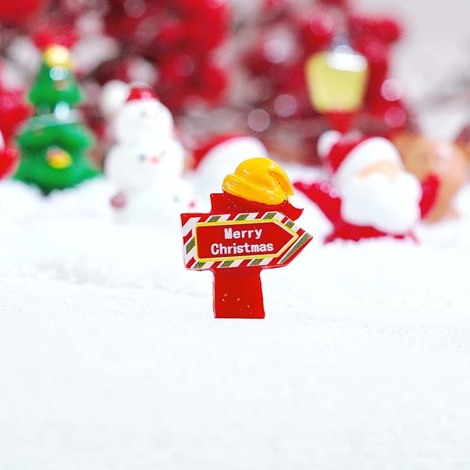12 Pcs Mini Christmas Figurines – Resin Santa, Snowman, Reindeer & Xmas Decor Set for Miniature Scenes, Crafts, Dollhouse Ornaments & Holiday Table Decorations