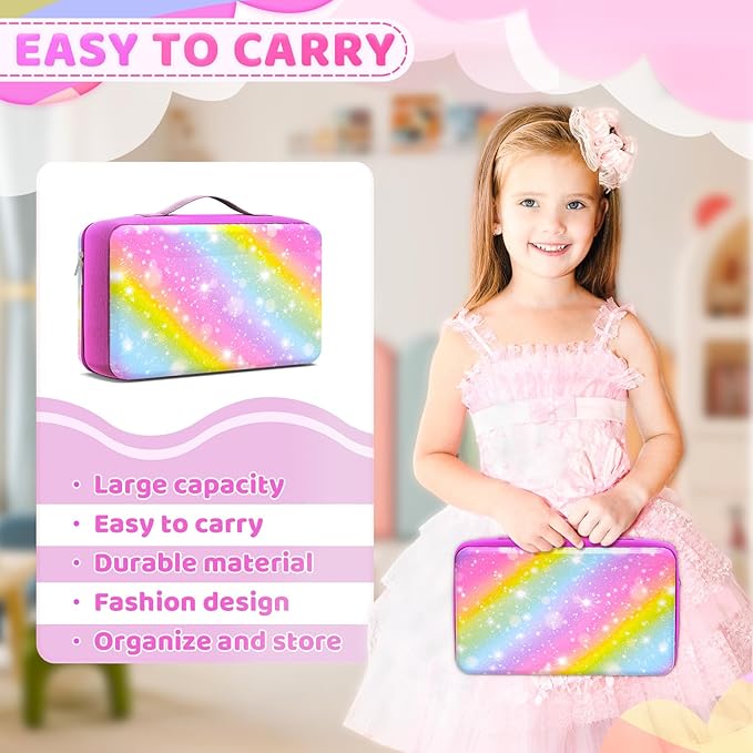 LININYHAO Carrying Case Compatible with Barbie Dolls 12-Inch,Case to Hold Dolls and Clothes, Much Pocket for Doll’s Clothes, Accessories, Fits 6 Dolls & Accessories,Bag Only (2-starlit sky)