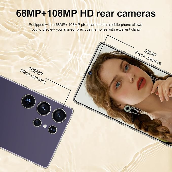 OEJBK I25 Ultra: Powerhouse 16GB/512GB, 2-Day 7000mAh Battery, Huge 6.99" Android 14 Phone w/Built-in Stylus - Your All-in-One Device The Superior Choice (Purple)