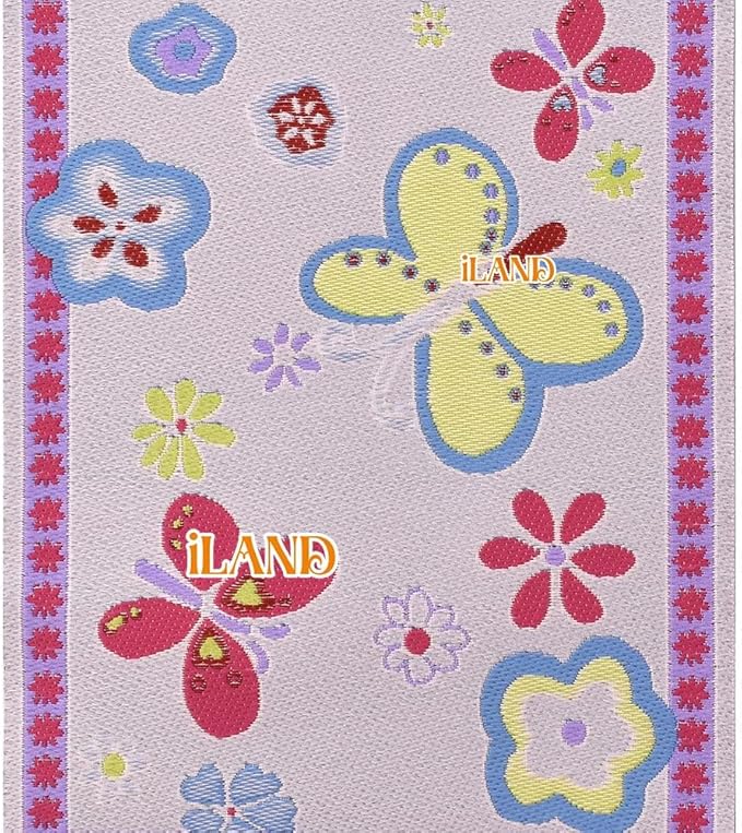 iLAND Miniature Dollhouse Accessories of Carpet for Dollhouse Furniture on 1/12 Scale and 3” - 12” Dolls, Woven Dollhouse Rugs 6” x 3.8” (2pcs Princess)