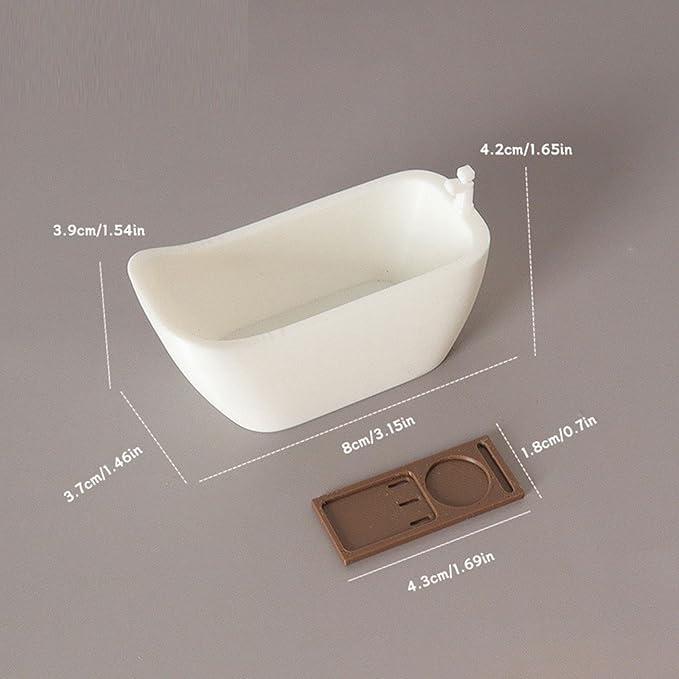 FytStycale Dollhouse Bathtub, Miniature Tub Bathroom Scene Prop, Life Scene Model Decor, Micro Landscape Mini Toy Bath Tub