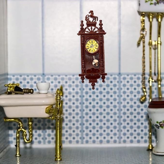 STOBOK Dollhouse Miniature Wall Clock Mini Clock Model for Photography Props Dollhouse Furniture Accessories