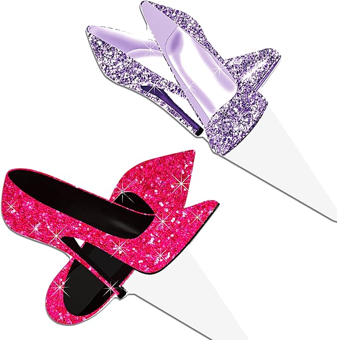 High Heels Cupcake Toppers 48Pcs High Heel Cake Decorations Colorful Stiletto Shoes Birthday Party Decorations Makeup Cupcake Picks for Queen Bachelorette Bridal Shower Supplies