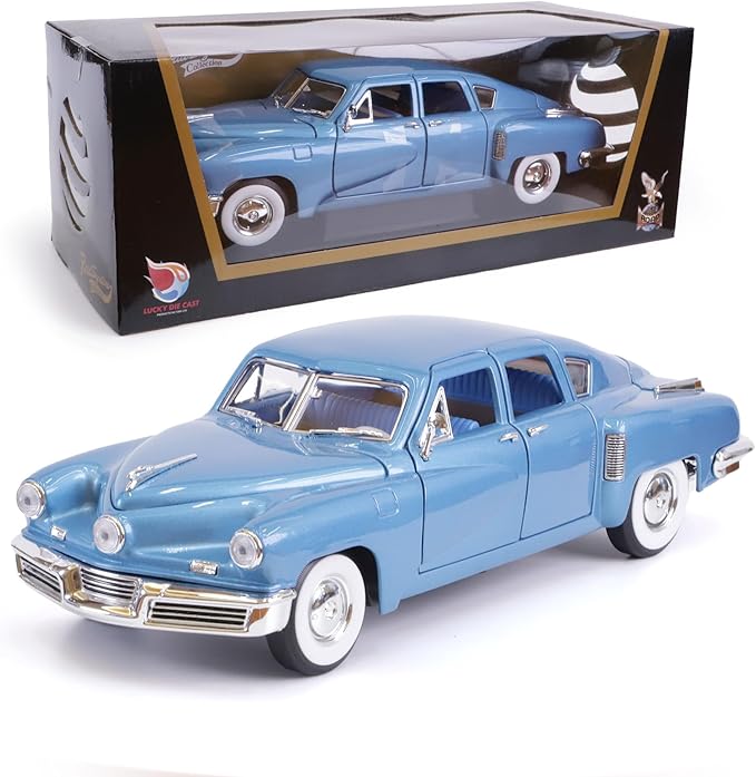1948 Tucker Torpedo 1/18 Scale Die-Cast Metal Model Premium Classic Vintage Alloy Collection Cars with Display Case, for Kids Men and Teens Dad 14+ Year
