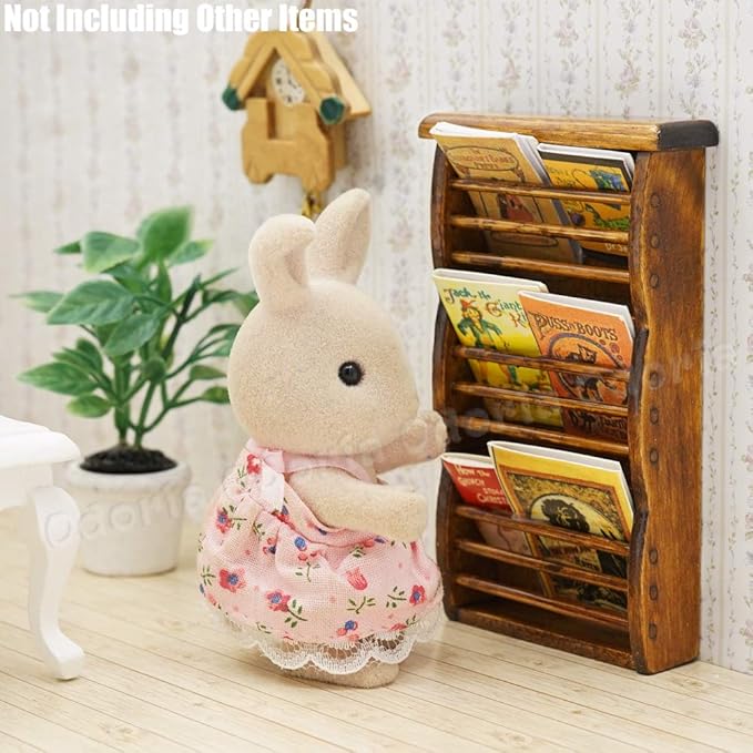 Odoria 1/12 Miniature Magazine Holder Dollhouse Decoration Accessories, Brown