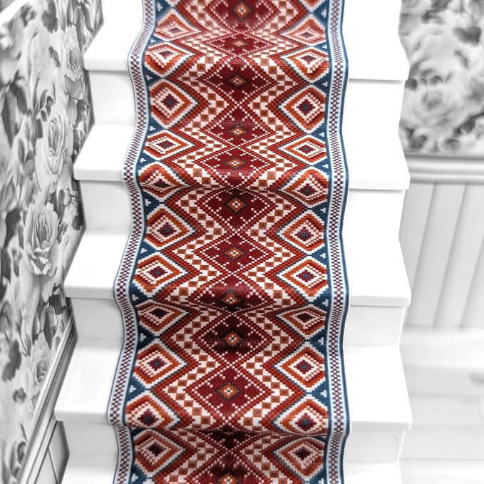Self-Adhesive Carpet with Real Textile Structure for Dollhouses Scale 1:12 (Ethno Pattern 1)