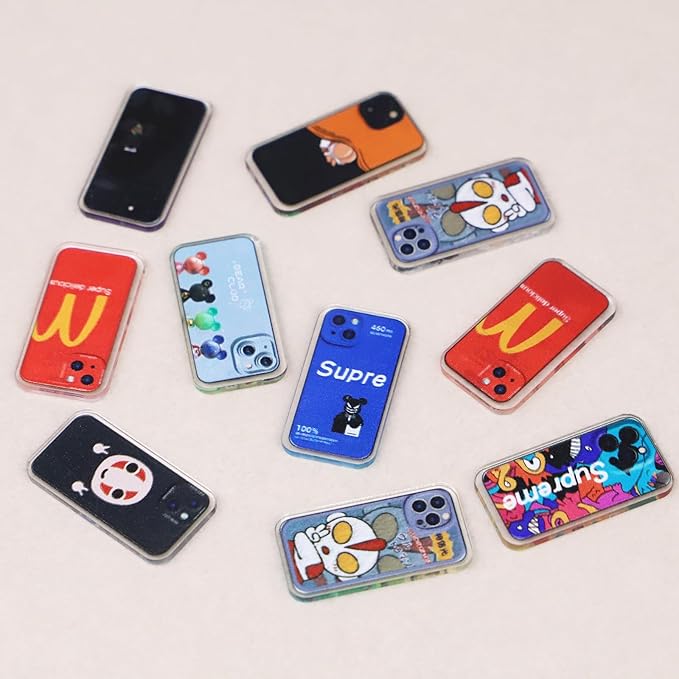 Miniature Mobile Phone, Dollhouse Mini Cell Phone, Miniature Mobile Phones Model, for Dollhouse Miniature Accessory, Fairy Garden, Diorama Decoration