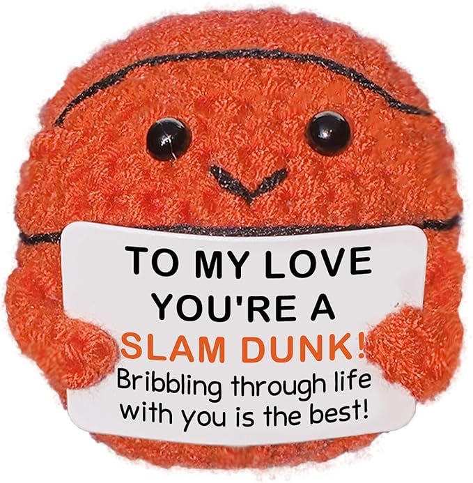 Zelaxeyi Handmade Crochet Basketball,Romantic Gift for Him or Her, Birthday Wedding Anniversary Present for Boyfriend Girlfriend Husband Wife, I Love You Love Gift for Couples Men Women