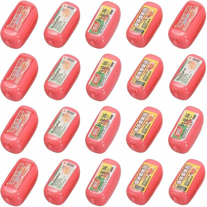 Dollhouse Miniature Food, Cute Mixed Sausage Figures Toys Mini Resin Foods Trinkets for Pretend Play Kitchen Cooking Game & Doll House Decor (Red, 20pcs)