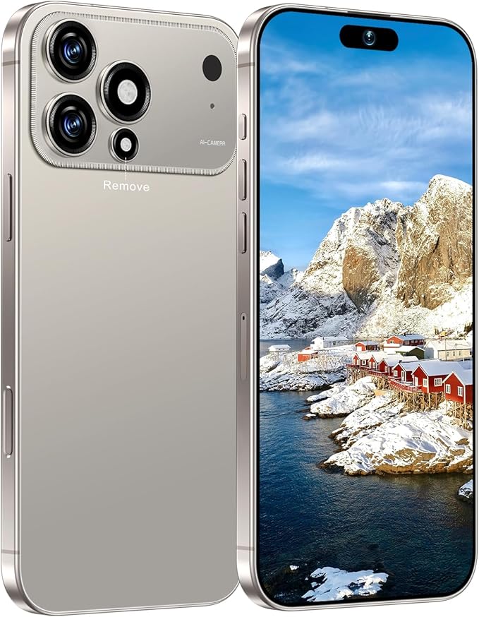 MMY 17PROMA X Unlocked Cell Phone 16+1TB,6.9" HD Screen Unlocked Phones,Android 15 7000mAh Long Battery Life Smartphone,5G/Dual SIM/Fingerprint Button Unlock/Photos/Face ID (Grey, 16+1TB)