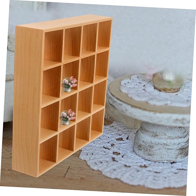 Miniature Wooden Storage Rack Dollhouse Accessory for Mini House Furniture for Micro Landscape Decoration and Enhancing Detail Miniature Homes