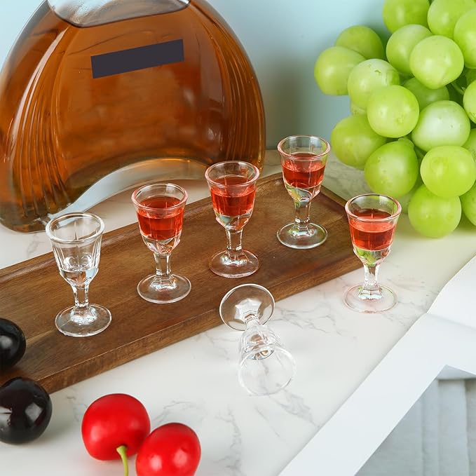 LDHHYH 48 Pack Mini Shot Glasses, 10 ml Mini Wine Glass with Base, Clear Glass Wine Cup for Wine, Tequila, Whiskey, Spirits