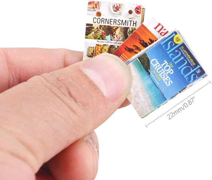 Dollhouse Miniatures Magazine Books Mini Books Mini House Accessories Books Model Dollhouse Accessories 1:12 Scale DIY Puzzle Project Doll House Furnishings Accessories