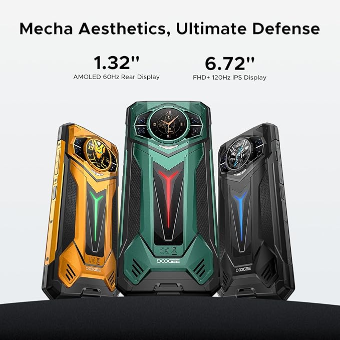 DOOGEE S200 Ultra Rugged Phone Unlocked, 5G Android 15 with 1.32" Secondary Display, 48GB+1TB Storage, 11000mAh, 66W Fast Charge, AI Quad Camera 100MP+32MP, 6.72" Rugged Smartphone Dual SIM/NFC/OTG