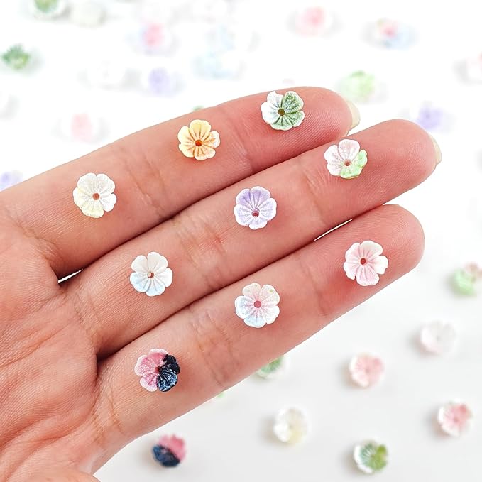 200 Pieces Tiny Cherry Blossom Decor for Dollhouse Mini Resin Decor for Crafts Tiny Things for Fairy Garden Micro Landscaping Decoration