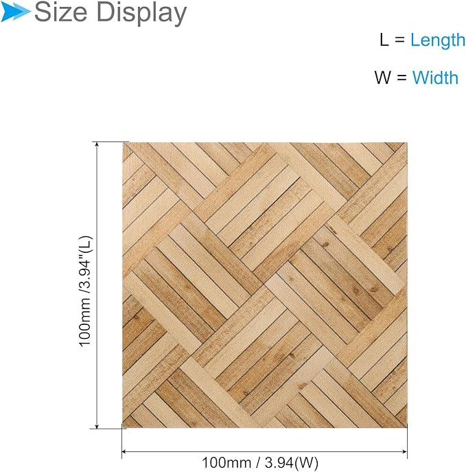Dollhouse Flooring, 3.94" Square, PU Self Adhesive Miniature Dollhouse Bamboo Flooring Peel and Stick - (Applications: for Dollhouse Decoration), 2-Pieces