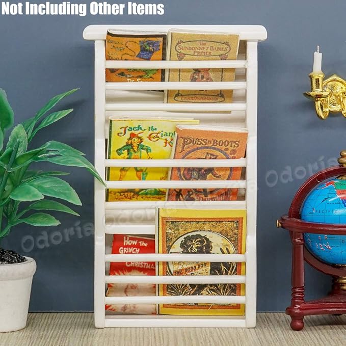 Odoria 1/12 Miniature Magazine Holder Dollhouse Decoration Accessories, White