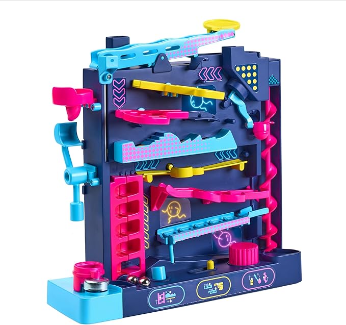 TOMY Screwball Scramble Level Up Marble Maze - Vertical Beat-The-Clock Marble Run Game - Skill & Dexterity Challenge - 1–4 Players - Ages 5+