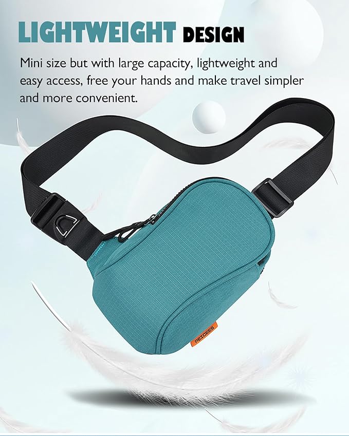 Peicees Sportswear Essentials Small Crossbody Bag for Men Women Mini Sling Bag Travel Running Phone Daypack Cross Body Shoulder Bags, Turquoise