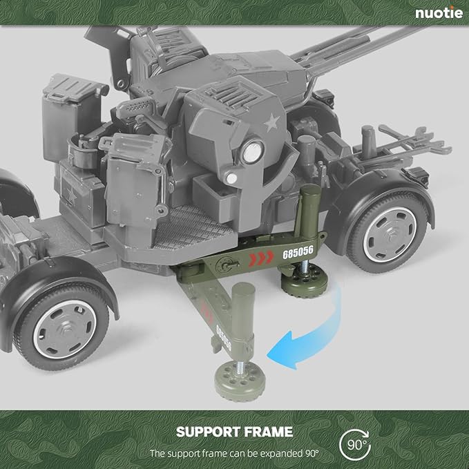 1/35 Anti - Aircraft Guns Military Simulation Model Air Defense Weapon 360° Rotatable Model Kit with Display Stand Collection or Gift for Adults