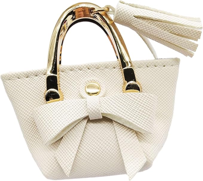 Milageto 1/6 Scale Dolls Handbag Doll Dress up Miniature Scene Decoration Miniature Tote Bag with Tie for 12 inch Dolls BJD Clothing, White