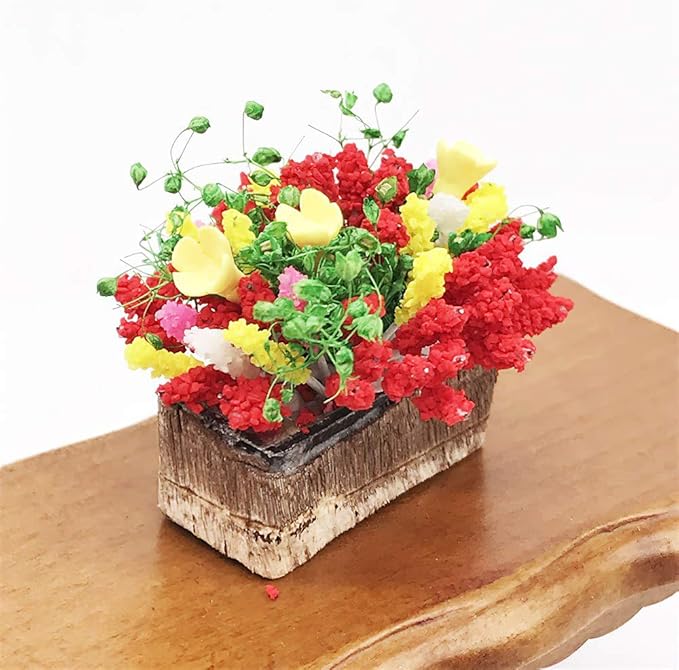 Dollhouse Decoration Plant Pots Miniature Green Potted Bonsai Models Decor,1：12 Miniature Plant
