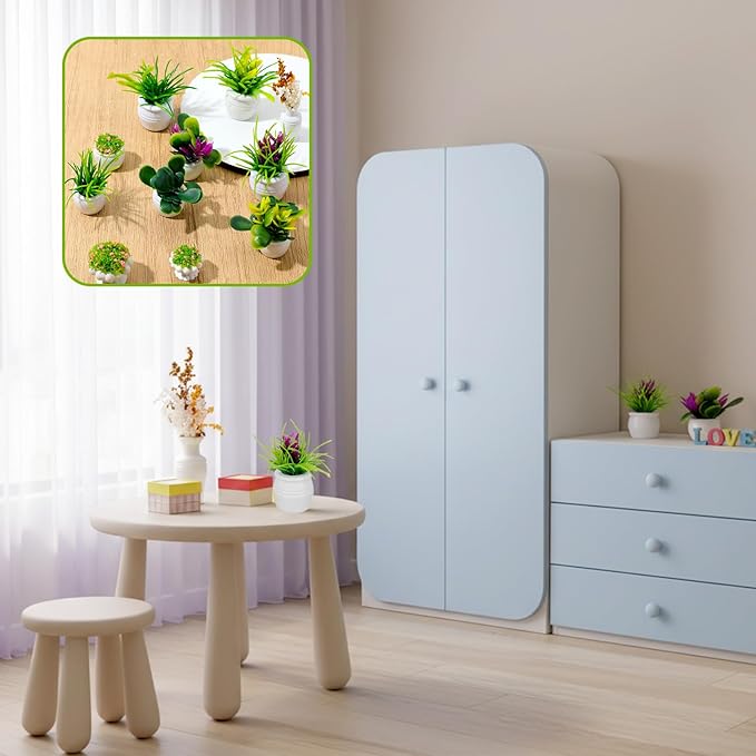 12 Pcs Miniature Dollhouse Plants Accessories for Doll House Tiny Fake Greenery Bonsai Ornament Crafts, Mini Artificial Plants, Dollhouse Plant for Doll House Decoration and DIY