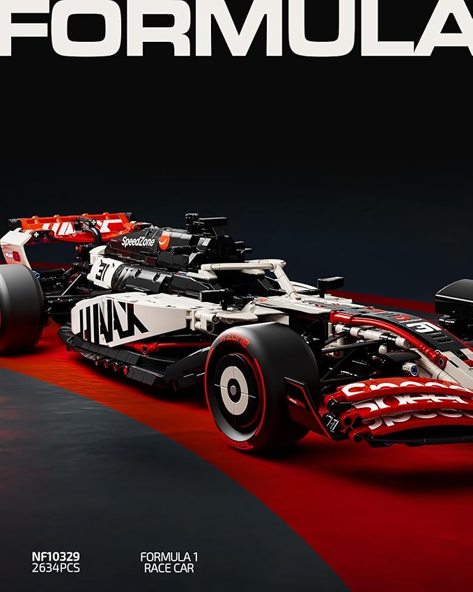 Nifeliz V25 F1 Racing Car Model Set, 1:8 Scale Car Building Set for Adults, Collectible and Display Gift for Racing Fans (2,634 PCS, NF10329)