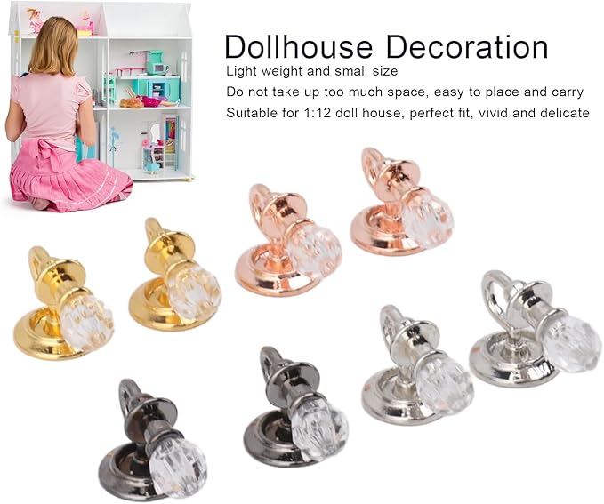 TOPINCN Vintage Green Miniature Dollhouse Wall Lamp, Delicate Cute Alloy Plastic Mini Lamp with Detailed Design, for 1:12 Doll House Bedroom Living Room Decoration