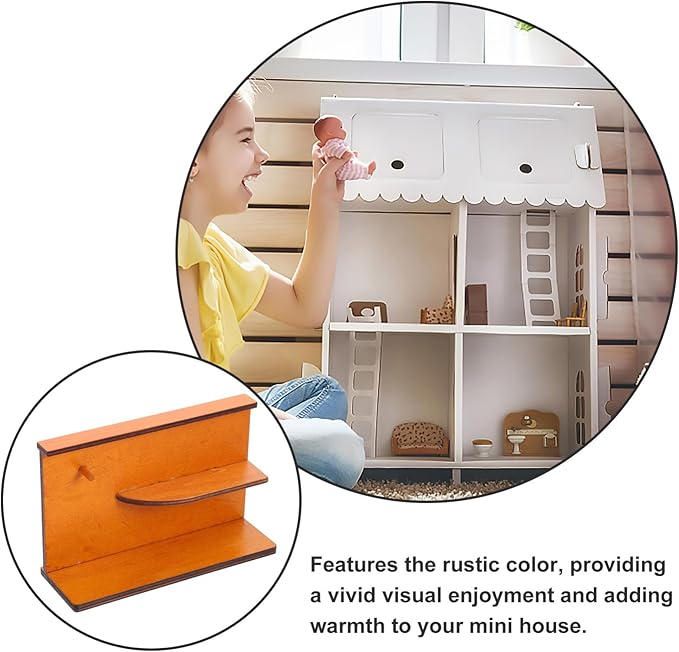 GLEAVI Miniature House Wall Scene Model Dollhouse Furniture Decorative Ornament