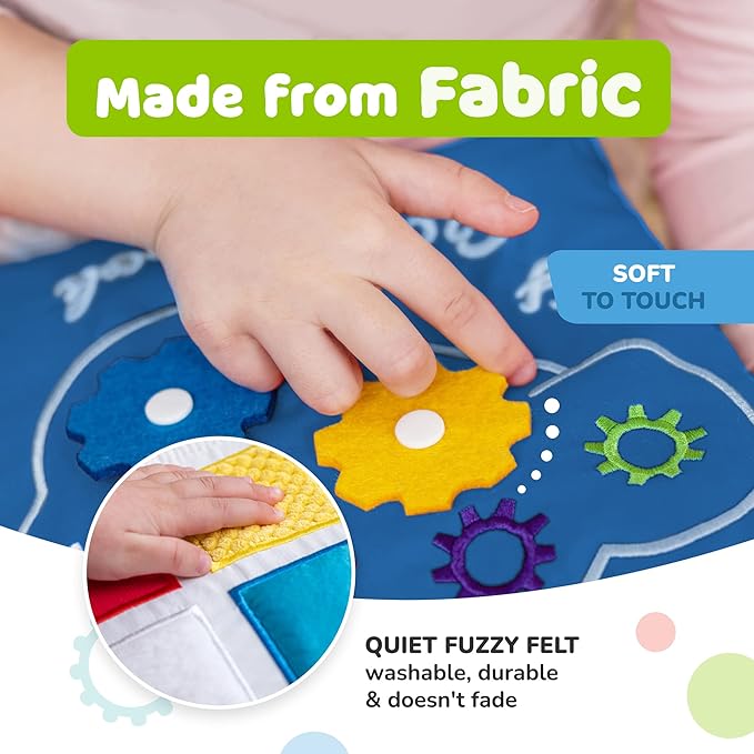 deMoca Busy Book for Toddlers 1-3 - Airplane Toys for Toddlers 1-3, My Quiet Book Montessori Toys for 1 Year Old with Kids Plane Activities, Activity Busy Board, Gift for Boys & Girls