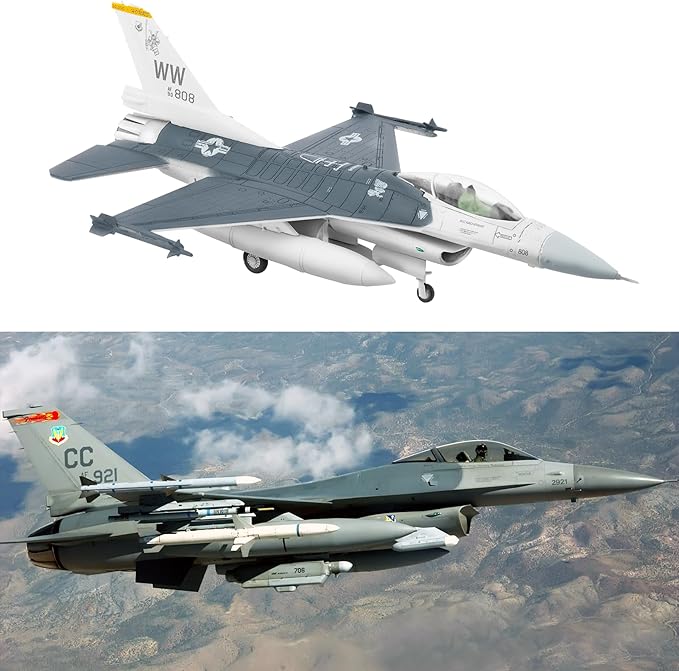 HANGHANG 1/100 Military Model Plane F16-C Fighting Falcon Alloy Fighter Plane Model Model Airplane for Collection and Gift