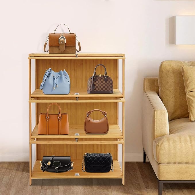 Display Cabinet, Display Case Mode Toys Shelf with 15kg/33lbs Load,Freestanding Large Capacity Storage Cabinet for Display Crafts, Action Toys, Books, DVD/CD Collections, Documents 31.5*12.6*41.7in
