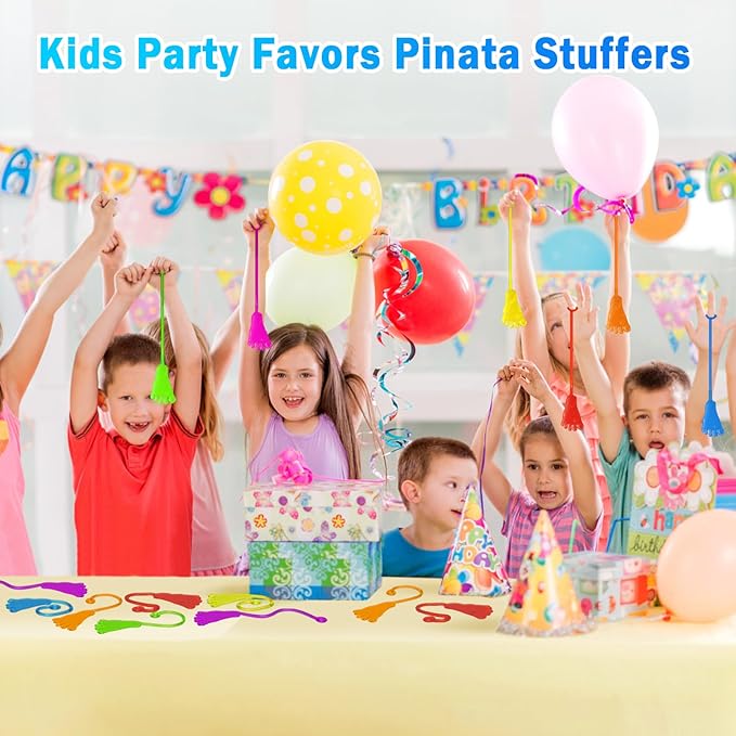 Sticky Hands Bulk 48PCS Kids Party Favors Foot Shape Stretchy Sticky Hand Fidget Toys Kids Birthday Goodie Bag Stuffers Treasure Box Toys for Classroom Prizes Party Supplies Easter Egg Fillers
