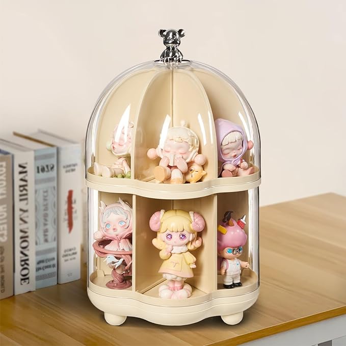2 Layer Dolls Display Case Figure Toys Storage Box Transparent Blind Box Organizer Stand Dustproof Protection Showcase for Action Figures/Toys/Collectibles (2 Layer)