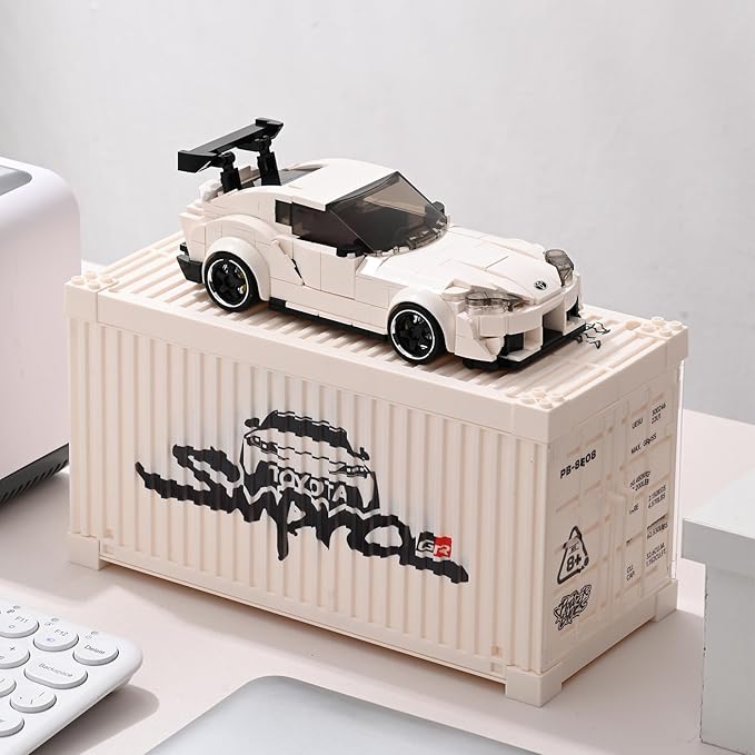 Toyota Supra Building Car with Display Container, Toyota Officially Licensed, Compatible with Speed Champions Sports Racing Car, Building Toys for Adults and Kids Boys Aged 8-16 (367PCS)