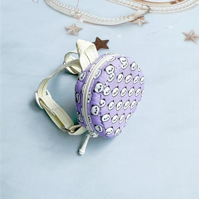 Bag Accessories for Lu bubu 17cm Dolls, Mini Doll Backpack Decoration for Dolls, Cute Fashion Cartoon Panda Backpack Outfit Accessory for 1st/2nd/3rd Gen 17cm Doll Purple