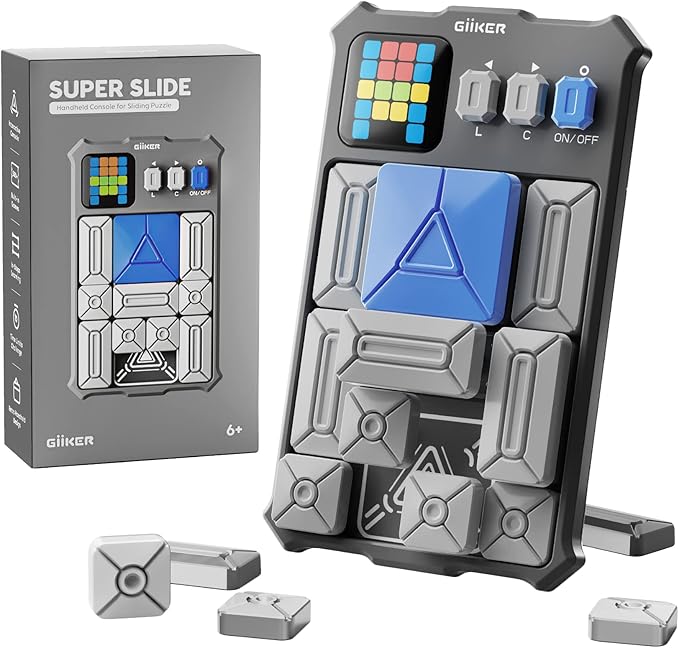 GiiKER Super Slide Puzzle Games, Original 500+ Challenges Brain Teaser Puzzle, Toys for Kids Teens, Travel Games Birthday Stocking Stuffers for Boys Girls, Activities for Road Trips